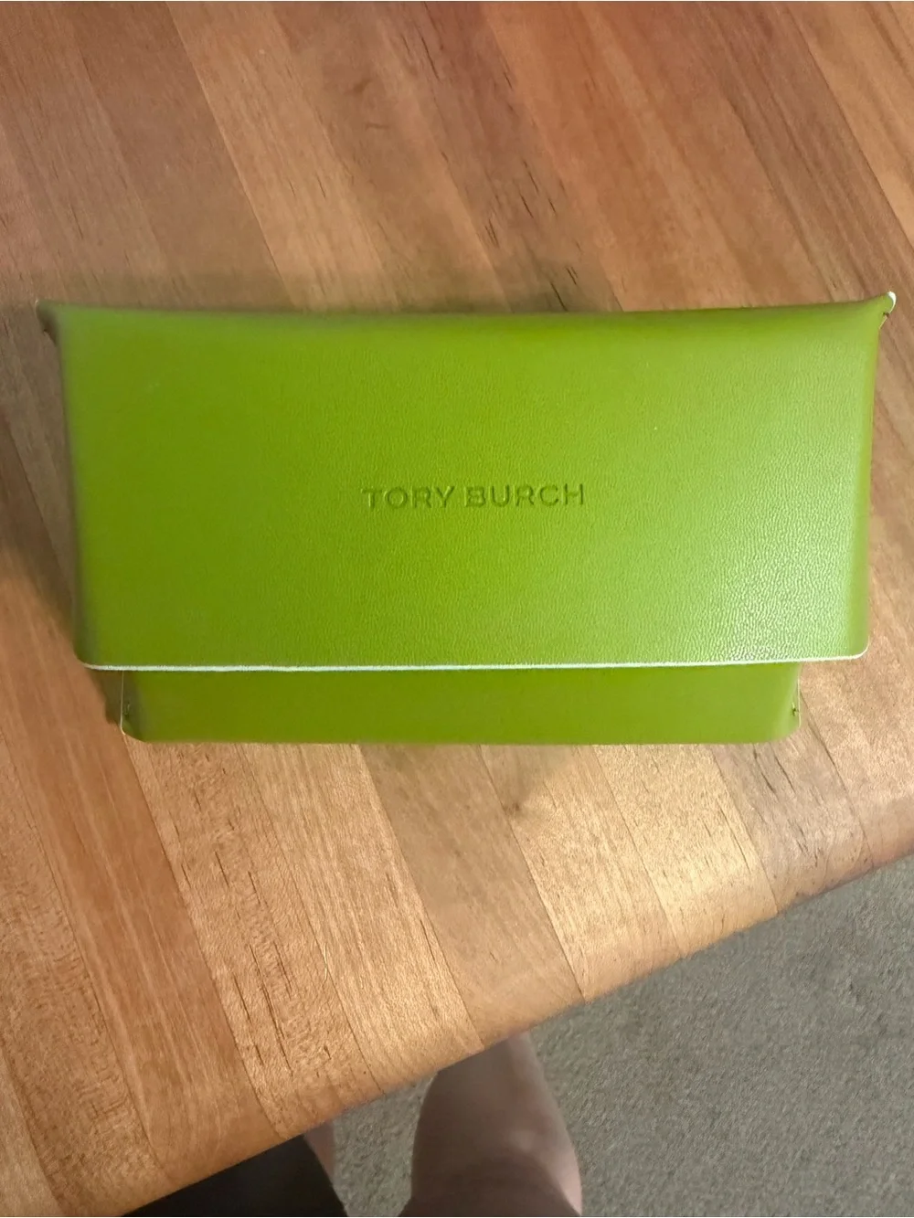 Tory Burch Chartreuse Leather Eyewear Case